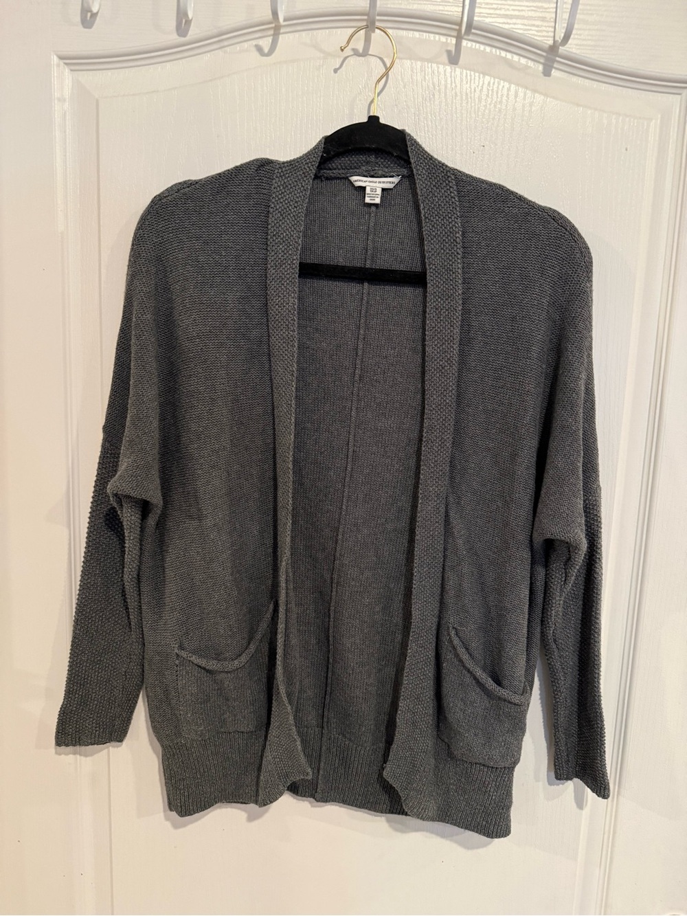 American Eagle Outfitters grey open-front knit cardigan cotton sweater XS / smal